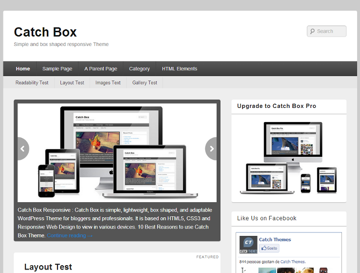 Catch Box - Template grátis para WordPress