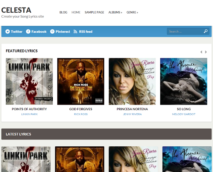 Celesta - Template grátis para WordPress