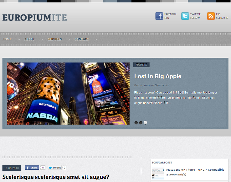 Europiumite - Template grátis para WordPress