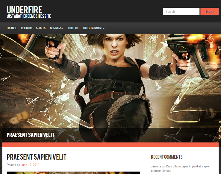 Underfire - Template grátis para WordPress